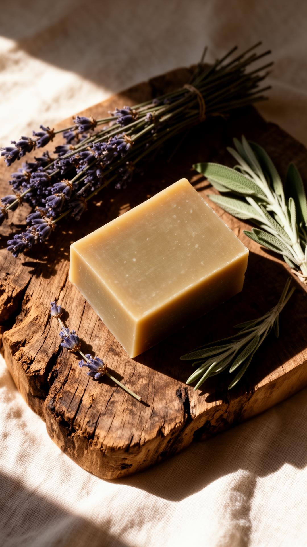 A premium Muddy Creek soap bar with lavender and sage